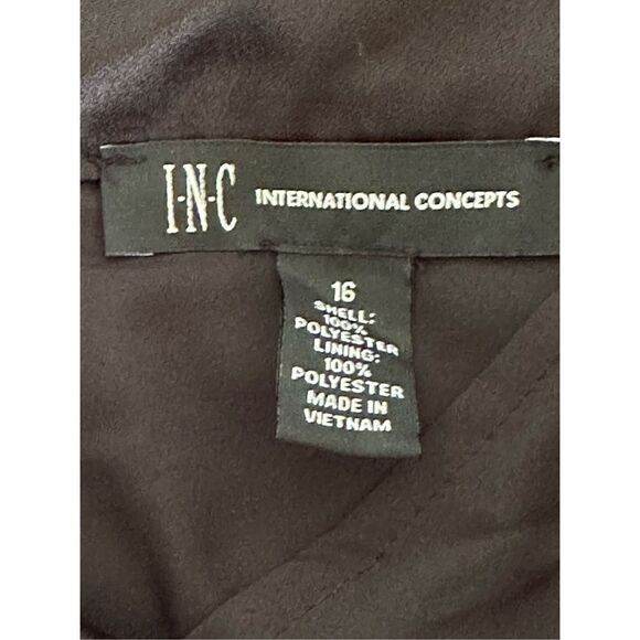 Inc Women’s Black RuffledSleeveless Cowl Neck Wide Leg Party Jumpsuit Size 16 - Picture 4 of 7